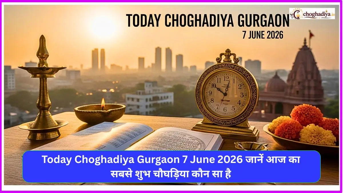 Today Choghadiya Gurgaon 7 June 2026 जानें आज का सबसे शुभ चौघड़िया कौन सा है